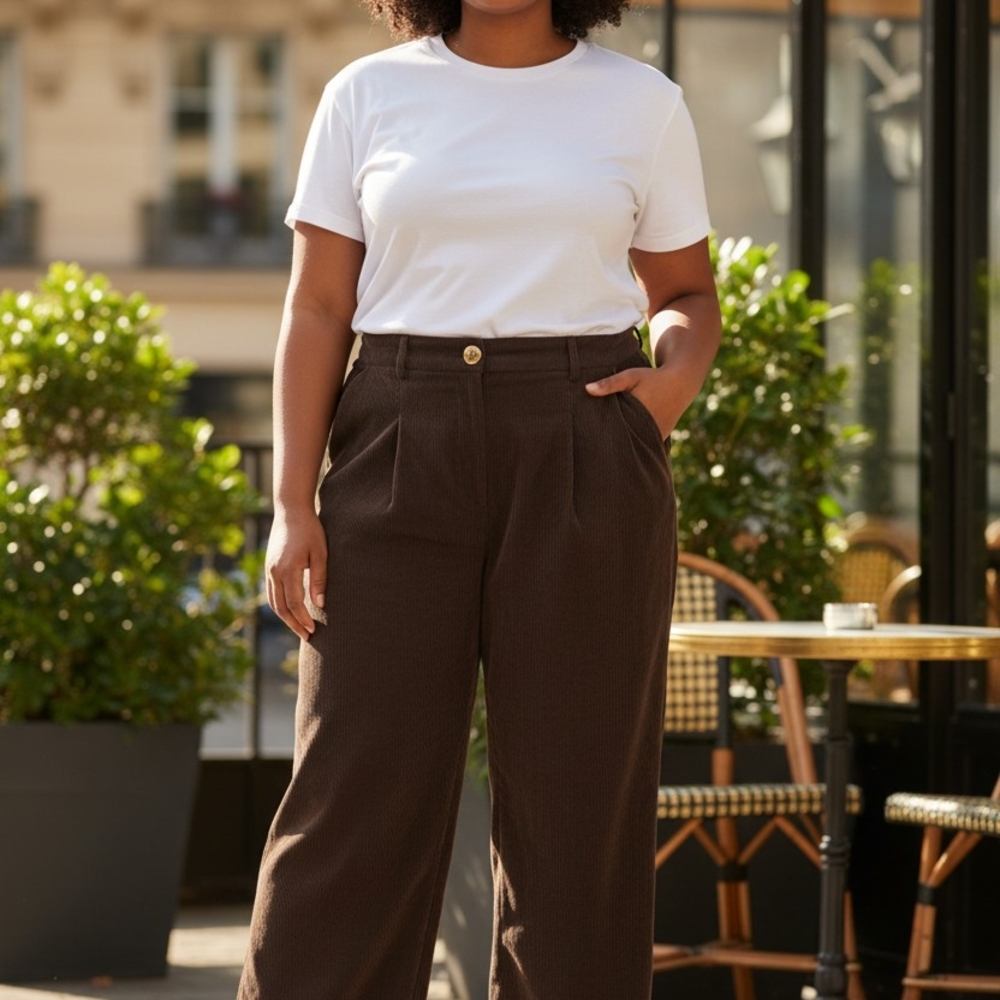 Commense Chocolate Wide-Leg Pants
